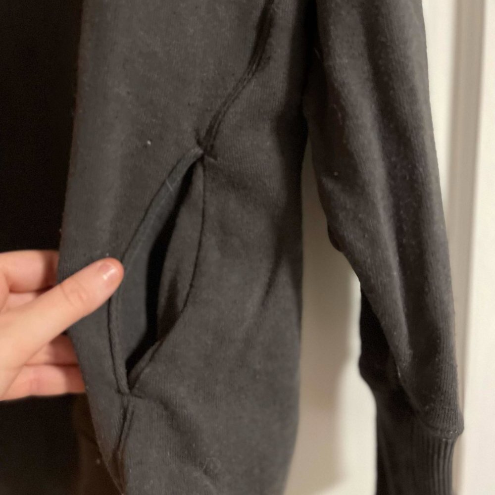 Aerie Oversized Funnel Neck Sweatshirt Medium Grey - Picture 5 of 8